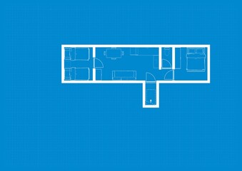 Bunker. Bunker floor plan. Underground bunker for babies. Bunker floor plan. 3D illustration.