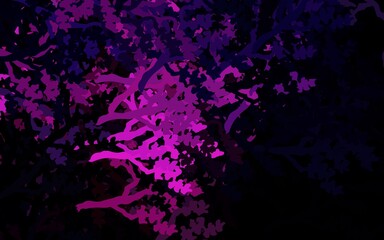 Naklejka na ściany i meble Dark Pink vector natural backdrop with leaves, branches.