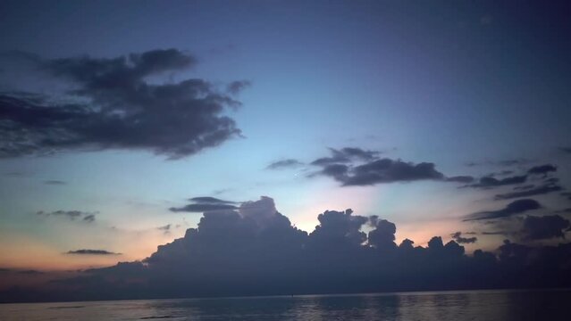 timelapse of seascape from coast of Maldives with clouds and sky