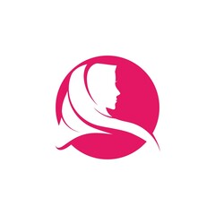 Fototapeta premium Muslimah hijab logo design hijab logo template vector image and icon