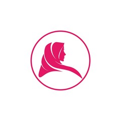 Muslimah hijab logo design hijab logo template vector image and icon