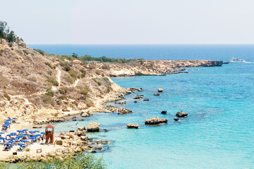 Beautiful beach of Konnos Bay Beach, Cyprus.