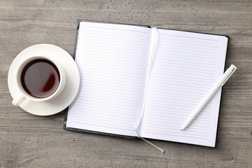 Concept of accessories for office or study, space for text