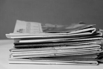 stack of newspapers