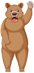 Obraz premium A big brown bear on white background
