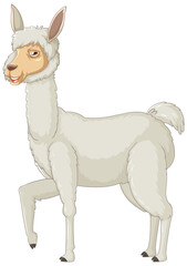 An alpaca on white background