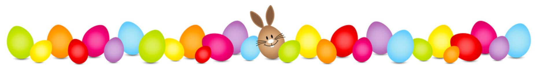 Braunes Hasenei & 28 Ostereier Bunt