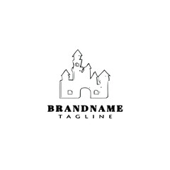 Fototapeta premium castle logo cartoon design icon template black isolated illustration