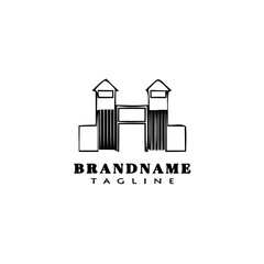 castle logo cartoon design icon template black isolated illustration
