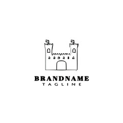 castle logo cartoon design icon template black isolated illustration