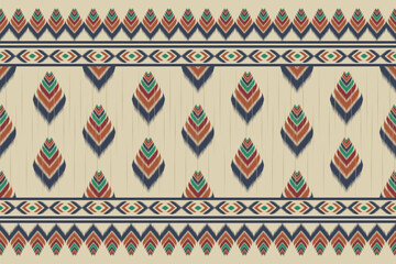 Abstract ethnic ikat art. seamless pattern in tribal. Striped Mexican style. Design for background, illustration, wrapping, clothing, batik, fabric, embroidery.
