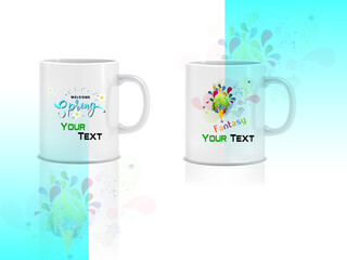 Motivation Typography mug Print Design, Spring Vector mug type, Mockup Mug Design vector