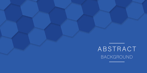 Futuristic Blue Hexagon Background. Digital Blank Blue Banner for Chemistry, Science, Technology and Medicals. Abstract 3D Hexagonal Blue Pattern. Modern Wallpaper Design. Vector Illustration