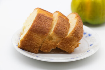lemon flavored pound cake decorated