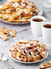 Angel wings, traditional sweet crisp pastry