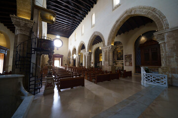 Fototapeta na wymiar Nardò, historic city in Lecce province, Apulia. Cathedral interior
