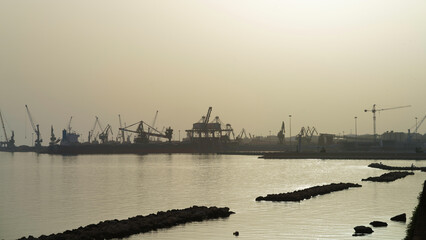 Taranto, Apulia, Italy: the harbor at evening