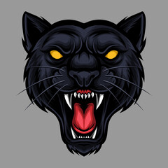 black panther head mascot vector illustration