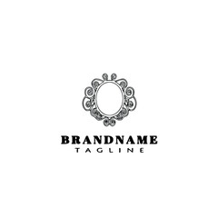 frame logo cartoon icon design template black isolated vector