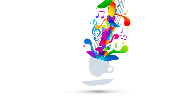  icona grafica, caff&egrave;, caffeina, musica