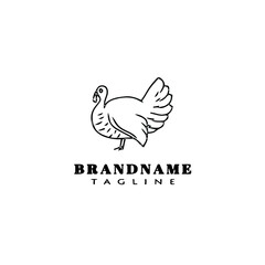 cute turkey logo icon design vector illustration
