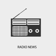 Radio news vector icon illustration sign