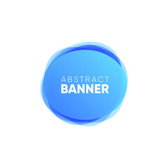 Abstract vector banner. Round blue vector shape. Modern design element

