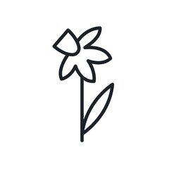 Daffodil icon. Spring flowers isolated vector icon