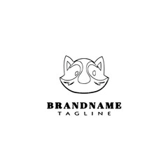 cute animal fox logo template icon vector illustration