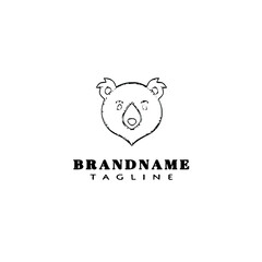 bear cartoon logo icon design template isolated vector illustration