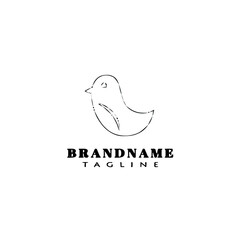 bird logo cartoon icon design template black isolated vector retro