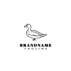 duck logo cartoon icon design template black isolated vector illustration