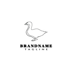 duck logo cartoon icon design template black isolated vector illustration