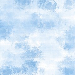  Blue watercolor stain with brush. Blue sky background.