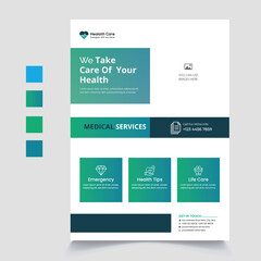 Modern Medical Flyer Template Design. Healthcare business flyer Template, Medical, and healthcare modern flyer template. health doctor flyer design.