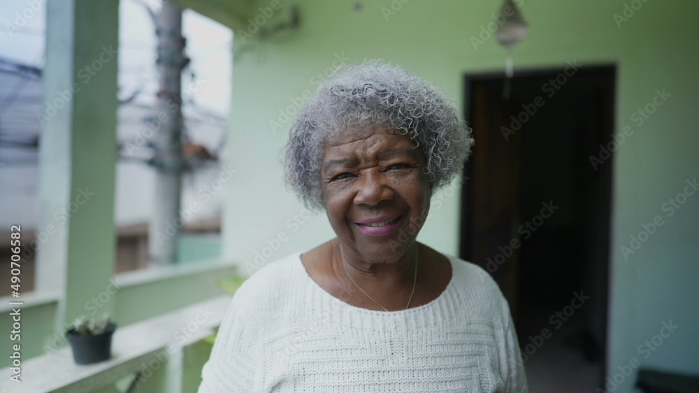 Canvas Prints One senior Brazilian woman portrait looking at camera