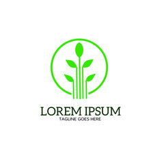 eco friendly logo design plants in circle