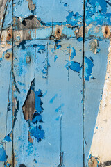 Old blue wood texture background. Dirty rustic wooden backdrop