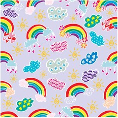 Rainbow seamless pattern. Unique hand drawn rainbow texture.