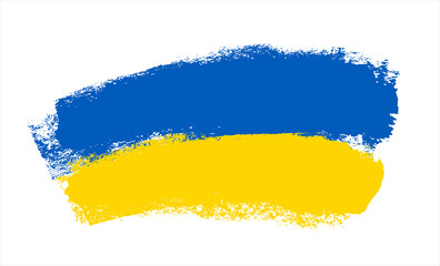 Ukrainian flag with strong strokes. Blue and yellow colors of the flag of Ukraine. vector illustration