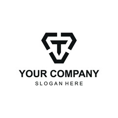 Modern T triangle logo