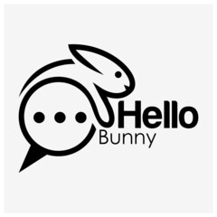Hello Bunny Icon Vector. Flat design. Vector Illustration on white background.