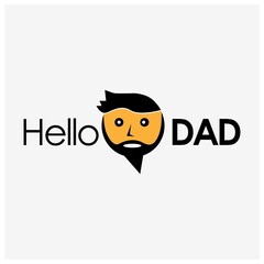 Hello Dad Icon Vector. Flat design. Vector Illustration on white background.