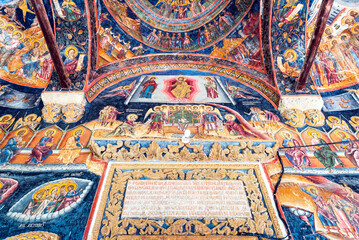 Obraz premium Fresco of Cozia Monastery, medieval Romania