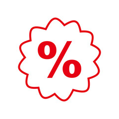 Discount, percentage vector icon on white background