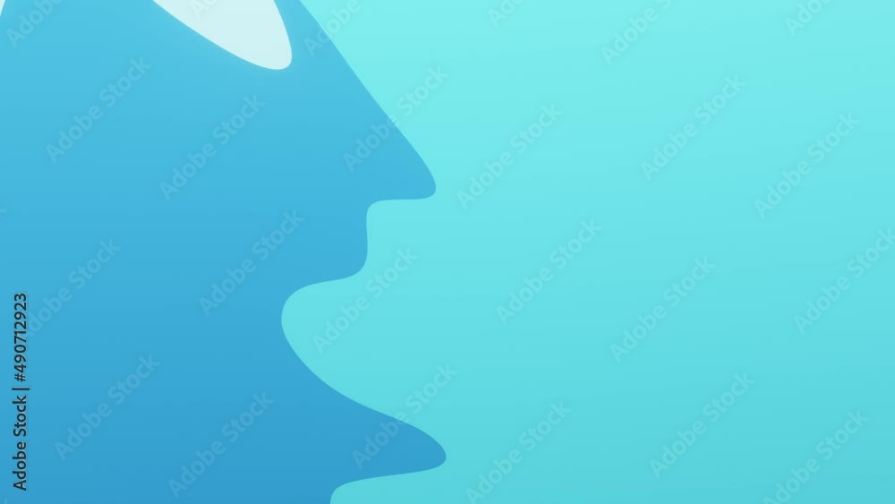 Poster blue blobs flowing over each others. abstract background. loop ready