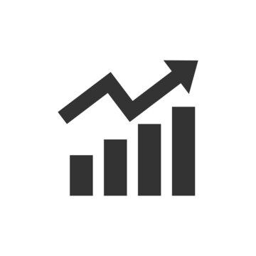 Growing graph icon. Vector illustration.