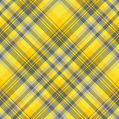 Seamless pattern in gray and bright yellow colors for plaid, fabric, textile, clothes, tablecloth and other things. Vector image. 2