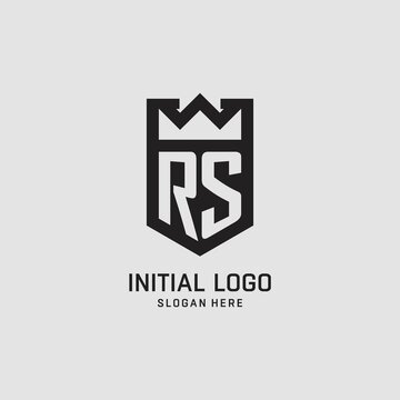 Initial RS logo shield shape, creative esport logo design