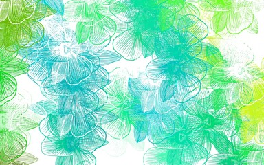 Light Green vector elegant background with flowers.